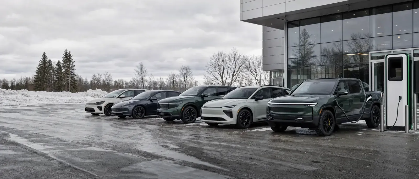 Autos électriques neuves chez un concessionnaire du Québec en hiver, des véhicules admissibles à la subvention Roulez vert